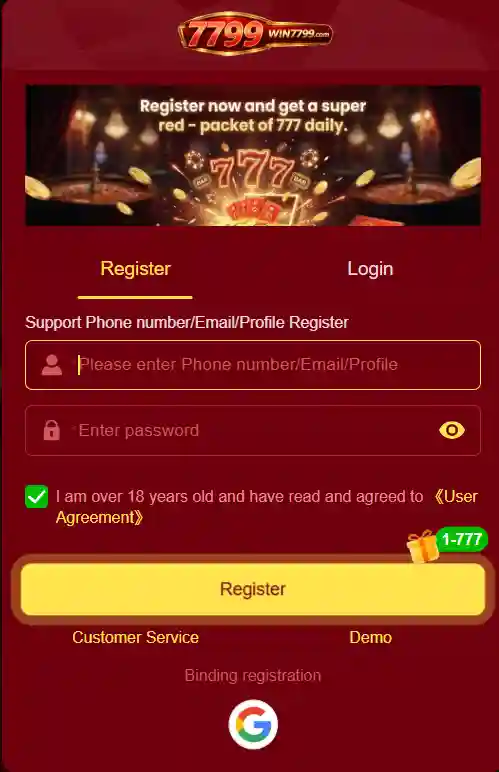 Win7799 game Registration