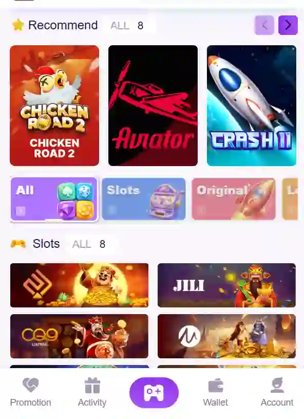 KKwin5 Game interface