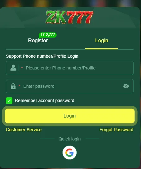 ZK777 Game Registra